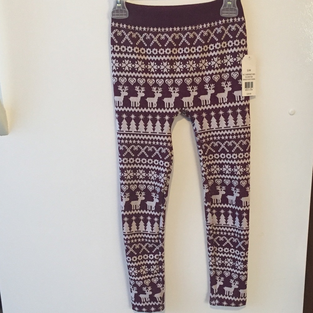 Girls Fleece Lined Christmas Leggings